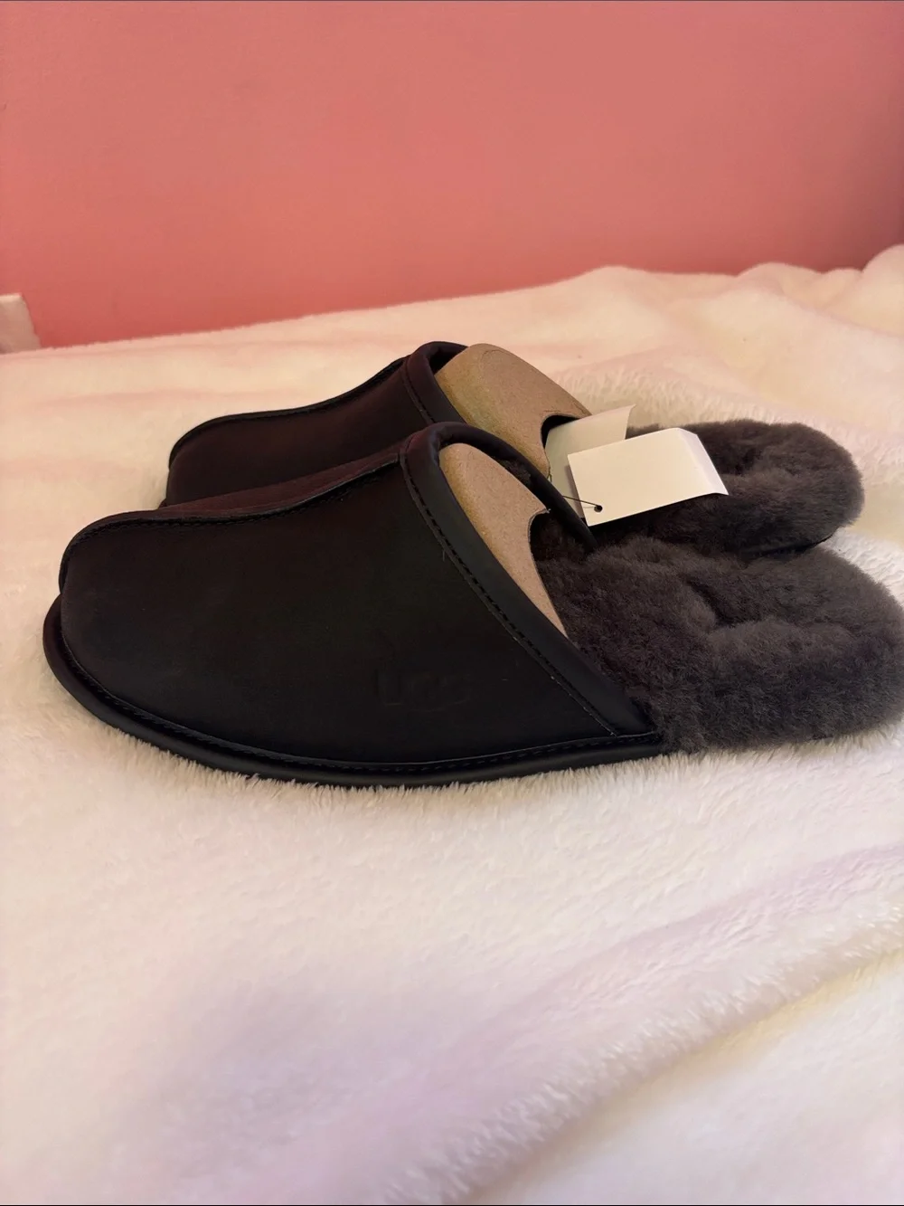 UGG Black Slip-On Shearling Mule Slippers